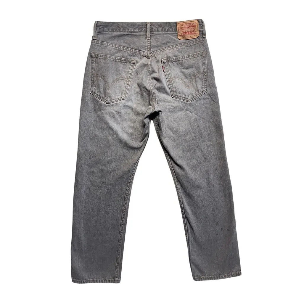 Vintage Levi's 505 Jeans Mens 32x30 Gray Straight Regular Fit Denim Y2k Hongkong